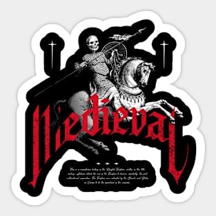 Vintage Medieval Skeleton on Horse | Vintage | Dark Fantasy Sticker